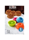 Modacar Silikon Göbekli Muffin CupCake Kalıbı - Sürekli Kullanım Muffin Kek Kalıbı 6 ADET