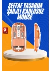 Mouse Fare Kablosuz Mouse Fare Şarjlı Bluetooth Sessiz 5 Tuşlu Şeffaf
