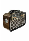 Nostalji Radyo Bluetooth Hoparlör USB-SD Kart Giriş Led Fener Işıklı Bataryalı Pilli