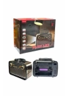 Nostalji Radyo Bluetooth Hoparlör USB-SD Kart Giriş Led Fener Işıklı Bataryalı Pilli