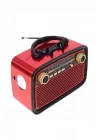 Nostaljik Görünümlü Ahşap Radyo TF SD USB Girişli Led Fener Işıklı