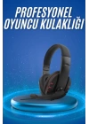 Oyuncu Kulaklığı Kulak Üstü Kablolu Stereo Mikrofonlu Yumuşak Kulak Yastığı