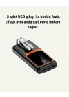 Powerbank 20000 mAh | 22.5W Hızlı Şarj, Dahili Kablolu, LCD Ekranlı Şarj Cihazı