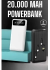 Powerbank 20.000 Mah Dijital Göstergeli LCD Ekran Uzun Pil Ömrü
