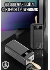 Powerbank 60.000 Mah Hızlı Şarj 4 Çıkışlı Uzun Şarj Süreli Dijital Göstergeli