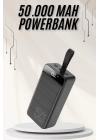 Powerbank Çoklu Şarj Girişi 50.000 Mah Taşınabilir Dijital Göstergeli