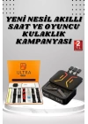 Powerbank Kulaklık ve 7 Kordonlu Akıllı Saat Çoklu Şarj Girişi Bluetooth Bağlantılı