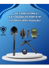 Profesyonel Dış Mekan Küreği – Testere, Kazma, Çekiç Özellikli, Katlanabilir Mekanizma