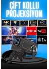 Projektör Siyah Android Taşınabilir Sinema Projeksiyon Wifi Destekli En Güncel Sürüm Akıllı