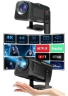 Projektör Siyah Android Taşınabilir Sinema Projeksiyon Wifi Destekli En Güncel Sürüm Akıllı