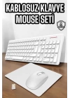 Q Klavye Beyaz Klavye Ve Mouse Seti Kablosuz USB Girişli
