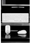 Q Klavye Beyaz Klavye Ve Mouse Seti Kablosuz USB Girişli