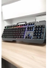 Q Klavye RGB Işıklı Klavye Ve Mouse Seti Kablolu Mouse Hediyeliş