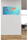 RenkliAtlas DünyaHaritası Manyetik Yapıştırıcı Gerektirmeyen Duvar Stickerı 118 CM * 56 CM