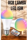 RGB Led Lamba Led Işık Ampul Renk Değiştirebilen 100 Watt