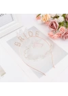 Rose Gold Bekarlığa Veda Kristal Taş Bride Tacı