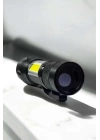 Şarjlı Metal Zoomlu El Feneri Işıldak Led Işık Taşınabilir El Lambası