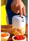 Şarjlı Portatif Doğrayıcı Mini Pratik Rondo El Doğrayıcı Üç Bıçaklı Çelik Bıçaklı