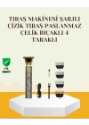 Şarjlı Titanyum Bıçaklı Saç ve Sakal Kesme Makinesi