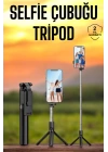 Selfie Çubuğu Tripod Kumandalı Telefon Tutucu Siyah