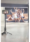 Selfie Çubuğu Tripod Kumandalı Telefon Tutucu Siyah