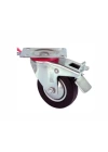 Servis Tekeri - Tablalı Frenli Siyah Döner - Çap 100 Mm