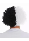 Siyah Beyaz Kıvırcık Afro Bonus Peruk Taraftar Bonus Saç