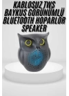 Siyah Bluetooth Hoporlör Baykuş Speaker Bluetooth 5.0 Bağlantılı