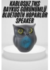 Siyah Bluetooth Hoporlör Baykuş Speaker Bluetooth 5.0 Bağlantılı