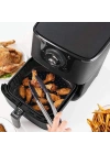Siyah Isıya Dayanıklı Yıkanılabilir Silikon Fırın Ve Airfryer Yuvarlak Model Pişirme Matı 23 Cm