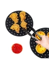 Siyah Isıya Dayanıklı Yıkanılabilir Silikon Fırın Ve Airfryer Yuvarlak Model Pişirme Matı 23 Cm