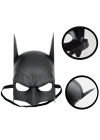 Siyah Renk Çocuk Boy Arkadan Lastikli Batman Maskesi A Kalite  20x14 Cm