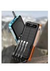 Solar Powerbank 1xusb 10.000mah Lcd Ekran Dahili Usb Mikro Type-c Powerbank