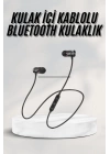 Sports Mıknatıslı Siyah Bluetooth Kulaklık Kablolu Uzun Pil Ömrü