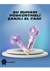 Su Sisi Püskürtmeli Taşınabilir El Fanı – Çocuk ve Öğrencilere Uygun, Kamp ve Seyahat İçin