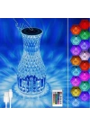 Sürahi Model USB Şarjlı Kumandalı 16 Farklı Işık Modlu Masa Üstü Kristal Akrilik a Led