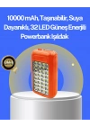 Suya Dayanıklı Güneş Paneli Destekli Powerbank ve Işıldak