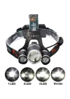 T6 Kafa Feneri 5000 Lumens 3xcree Xm-t6+2r5 Lamba Led Kamp Lambası