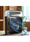 Taşınabilir 3 Farklı Mod Ayarlı 7 Farklı Led Işıklı Sulu Soğutmalı Taşınabilir Masaüstü USB Fan Vantilatör