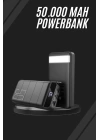 Taşınabilir Powerbank 50.000 mAh 4 Girişli Hızlı Şarj Led Göstergeli Fenerli Şarj