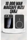 Taşınabilir Şarj Magsafe Powerbank 10.000 mAh Hızlı Şarj Led Göstergeli Kablosuz