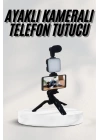 Telefon Tutucu Led Işıklı Kumandalı Mikrofon Telefon Vlog Video Kayıt