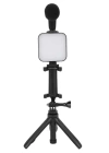 Telefon Tutucu Mini Mikrofonlu Tripod Vlog Çekim Video