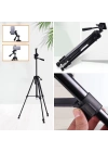Telefon ve Fotoğraf Makinası Takılabilen Bluetooth Kumandalı 146 cm Tripod
