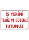Temizlik Düzen Uyarı Levhası 25x35 KOD:1200