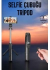 Tripod Kablosuz Bluetooth Bağlantılı Selfie Çubuğu 360 Derece Dönebilen