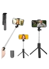 Tripod Selfie Çubuğu Bluetooth Kumandalı Kablosuz Led Işıklı