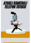 Tripod Telefon Tutucu Kumandalı Mikrofon Led Işık Vlog Video Kayıt
