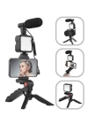 Tripod Telefon Tutucu Kumandalı Mikrofon Led Işık Vlog Video Kayıt