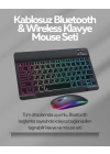 Tüm Cihazlarla Uyumlu RGB Işıklı Kablosuz Klavye ve Mouse Seti